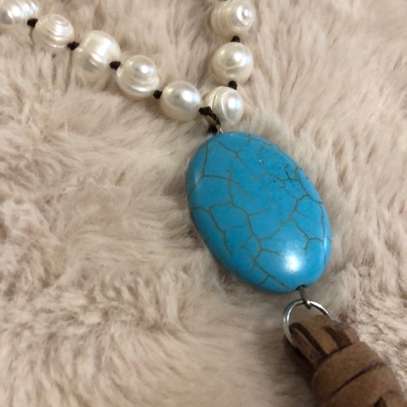 Pearl and Turquoise Necklace - Picture 3 of 3